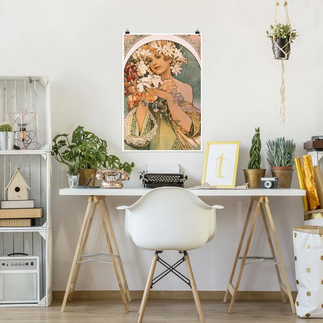 Blumenposter Alfons Mucha - Blume