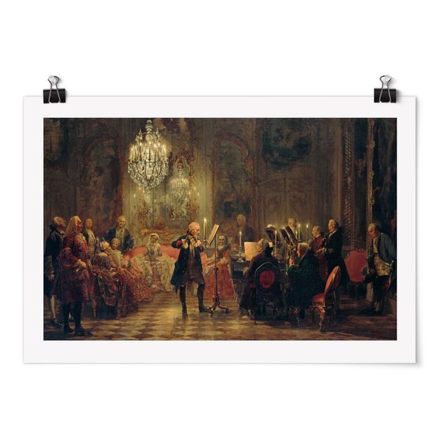 Poster Adolph von Menzel - Flötenkonzert