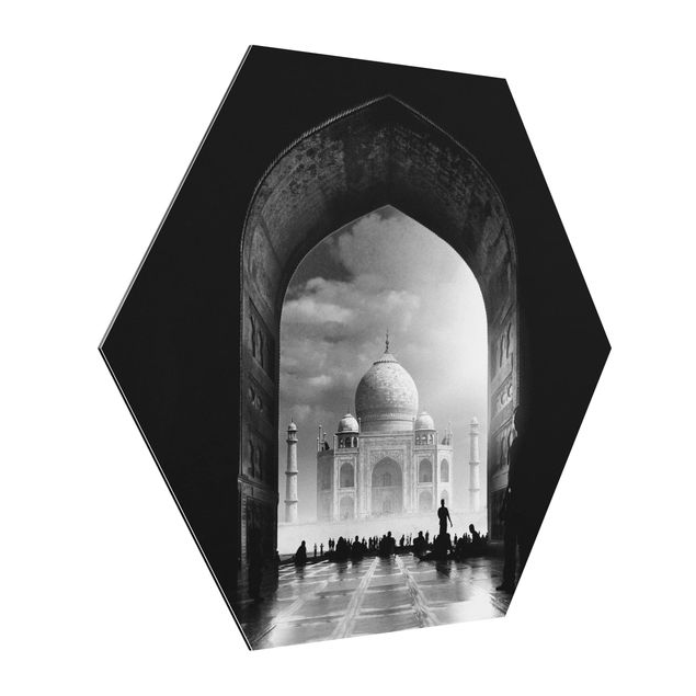Hexagon Bild Alu-Dibond - Das Tor zum Taj Mahal