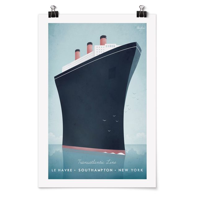 Vintage Poster Reiseposter - Kreuzfahrtschiff