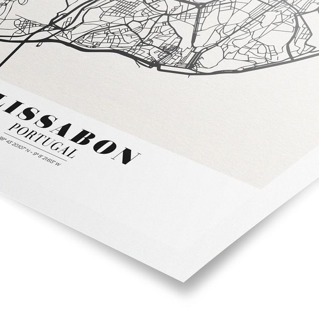 Poster bestellen Stadtplan Lissabon - Klassik