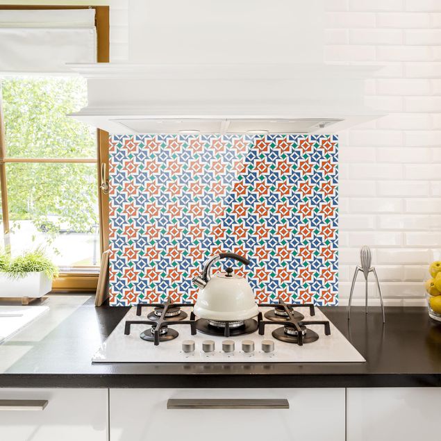 Spritzschutz Küche Fliesenoptik Alhambra Mosaik mit Fliesenoptik