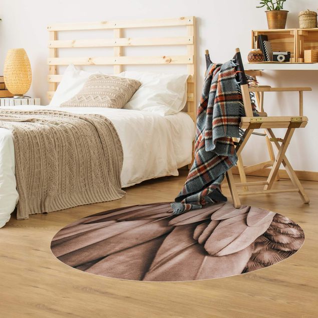 Moderne Teppiche Federn in Rosegold