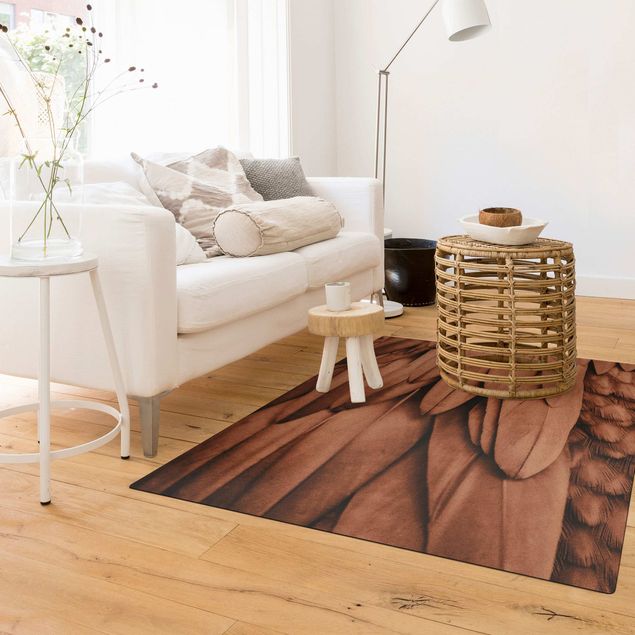 Moderne Teppiche Federn in Rosegold