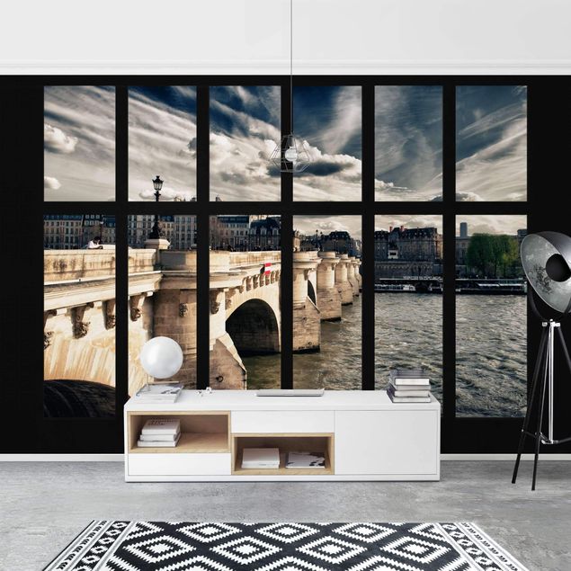 Moderne Tapeten Fenster Brücke Paris
