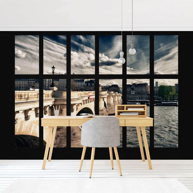 Fototapete Städte Fenster Brücke Paris