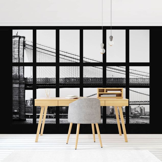 Moderne Tapeten Fenster Brücken New York