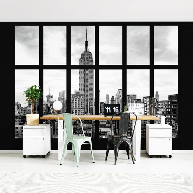 Fototapete modern Fenster New York Empire State Building