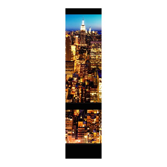 Schiebegardinen Schiene 3-läufig Fensterblick New York bei Nacht