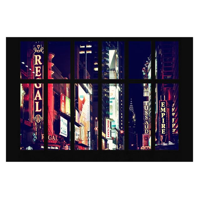 Kunstdruck Philippe Hugonnard Fensterblick Times Square bei Nacht