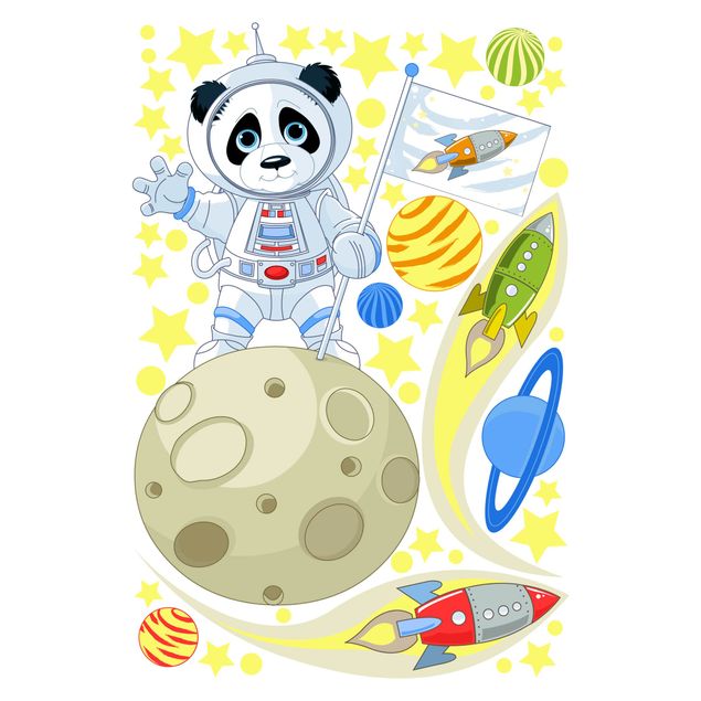 XXL Fensterbilder Astronaut Panda