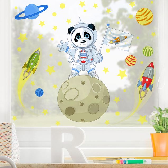 Fenstersticker Tiere Astronaut Panda