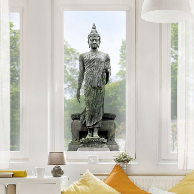 Fensterfolie Wohnzimmer Buddha Statue