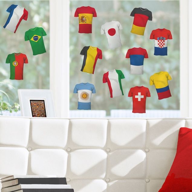 Fensterbilder XXL Fußball Trikots Sticker Set