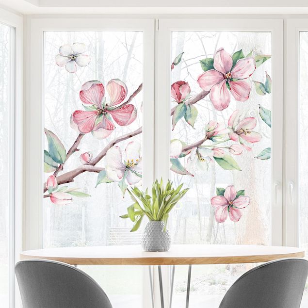 Fensterbild Kirschblüte Frühling Made in Germany Fensterfolie Wiederablösbar 