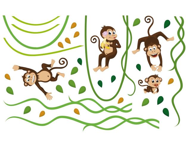 Fensterbild Tiere Affenbande