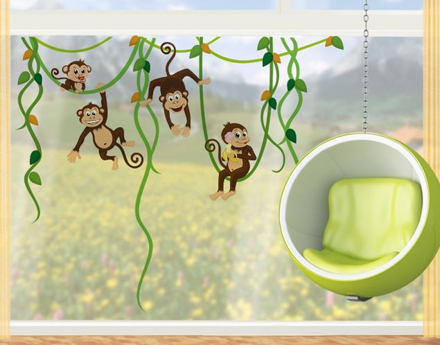 Fensterfolie Motiv Tiere Affenbande