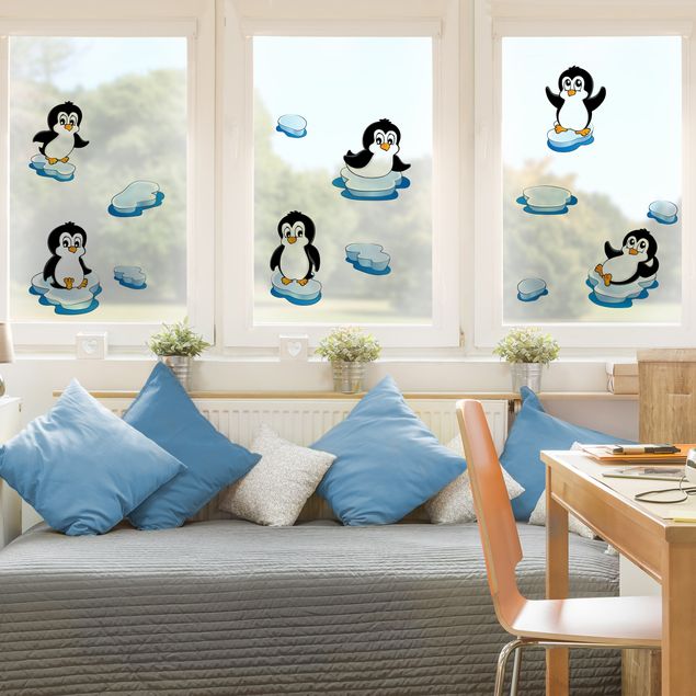 Fensterbild Tiere Pinguin Set