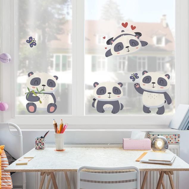Fensterbild Tiere Süßes Pandabären Set
