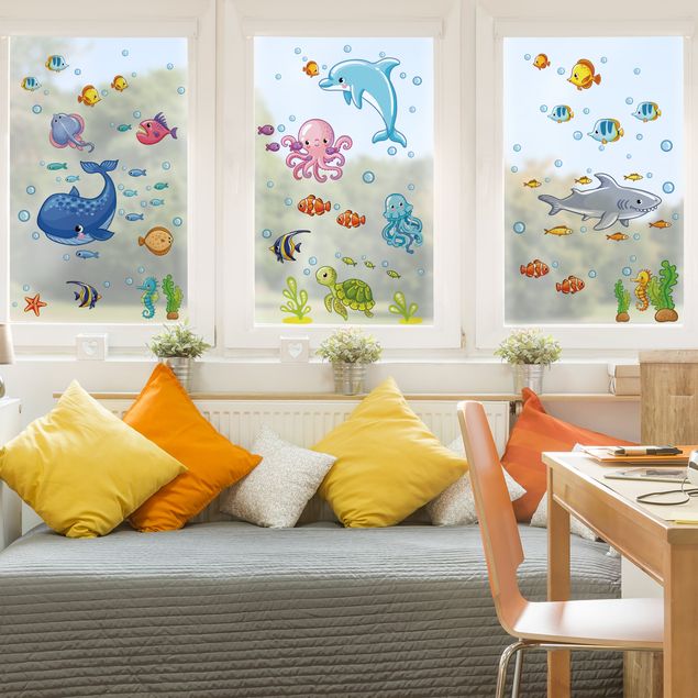 Tier Fensterbilder Unterwasserwelt - Fisch Set