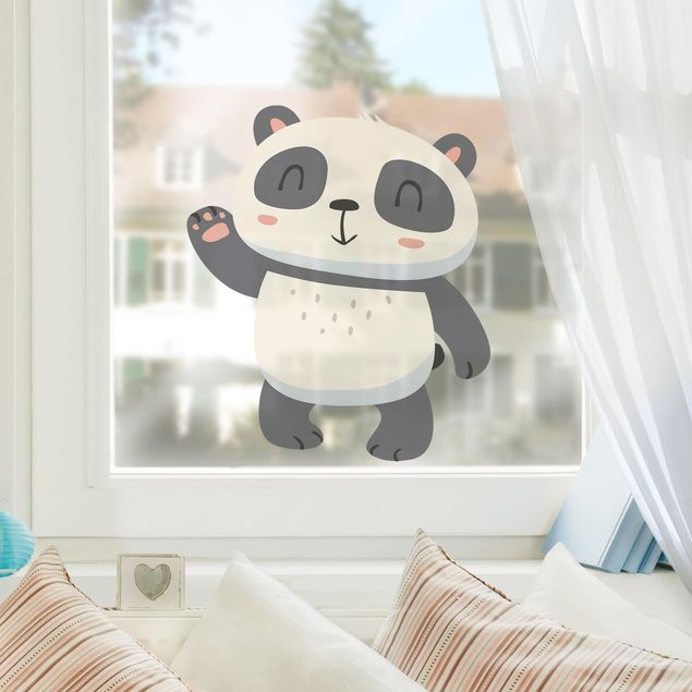 Fensterbild Tiere Winkender Panda