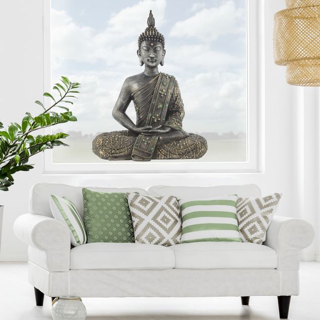 Fensterfolie - Fenstersticker - Zen Buddha Stein