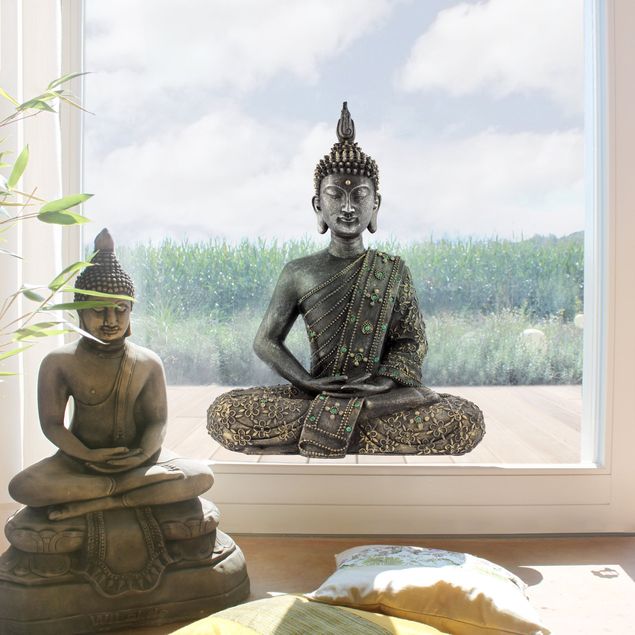 Fensterfolie - Fenstersticker - Zen Buddha Stein
