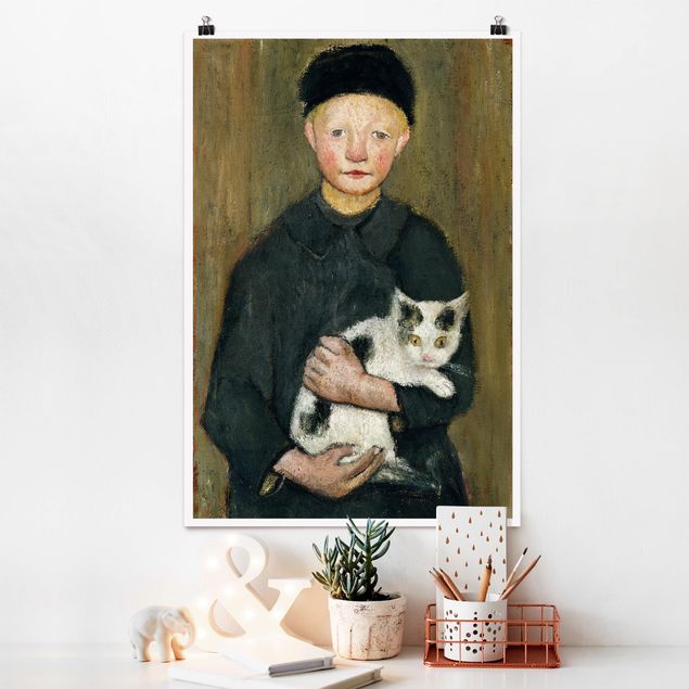Kunstdruck Expressionismus Paula Modersohn-Becker - Knabe mit Katze