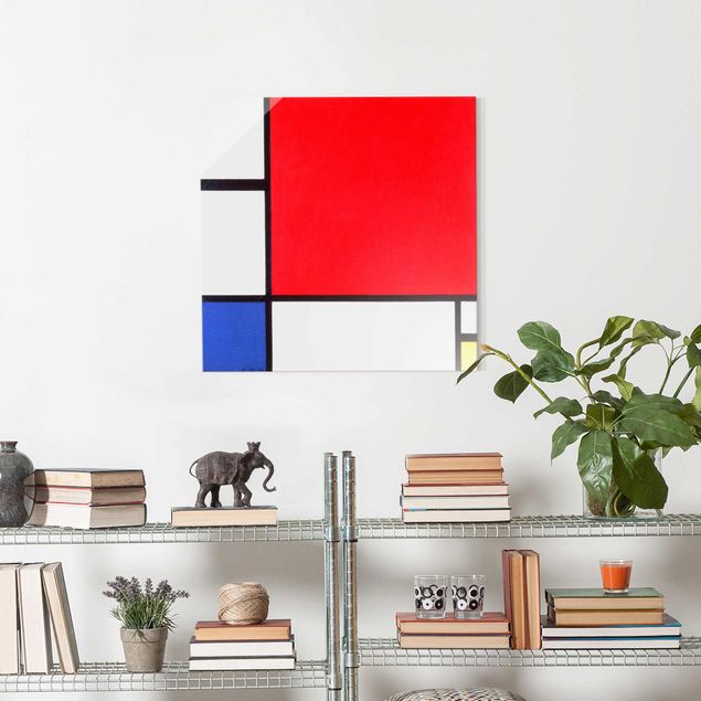 Abstrakte Kunst Piet Mondrian - Komposition Rot Blau Gelb