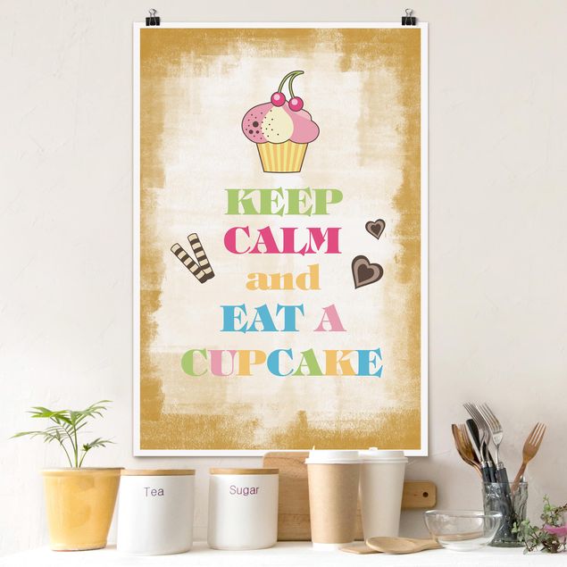 Sprüche Poster No.EV71 Keep Calm And Eat A Cupcake Bunt