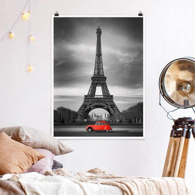 Wandposter Schwarz-Weiß Spot on Paris