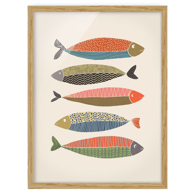 Schöne Wandbilder Fünf Bunte Fische