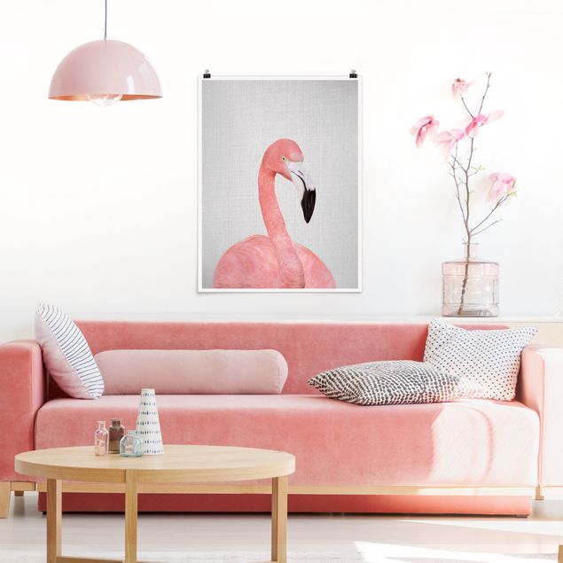 Poster Kinderzimmer Tiere Flamingo Fabian
