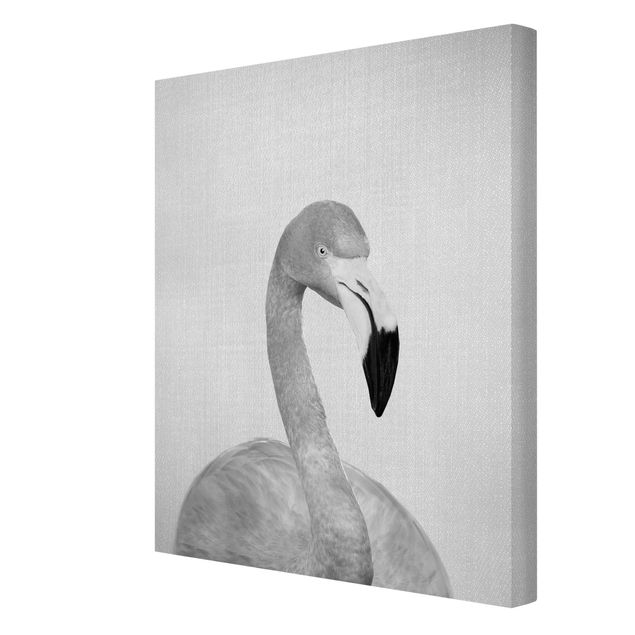 Moderne Leinwandbilder Wohnzimmer Flamingo Fabian Schwarz Weiß
