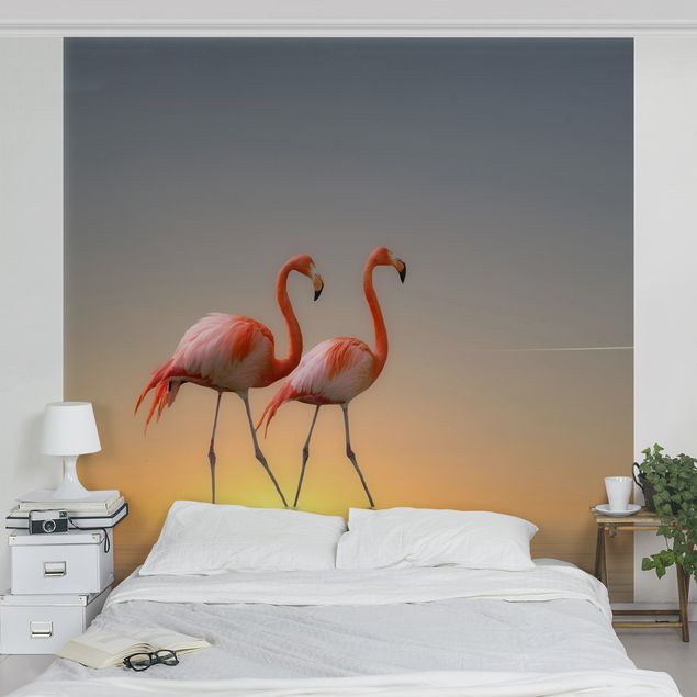 Fototapete - Flamingo Love