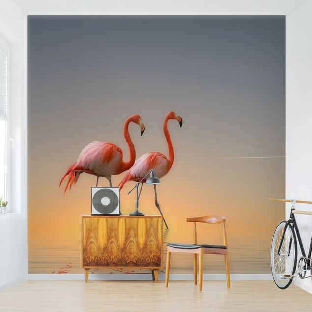 Fototapete - Flamingo Love