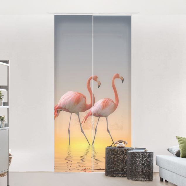 Schiebegardinen 2er Set Flamingo Love