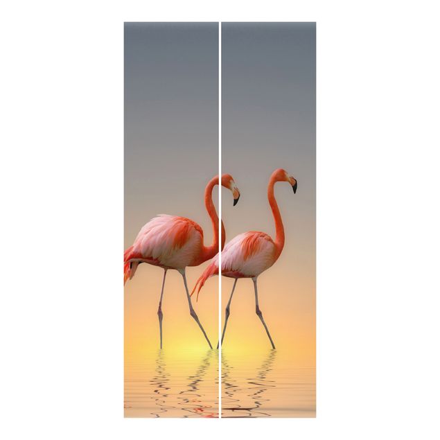 Flächenvorhang 6er Set Flamingo Love