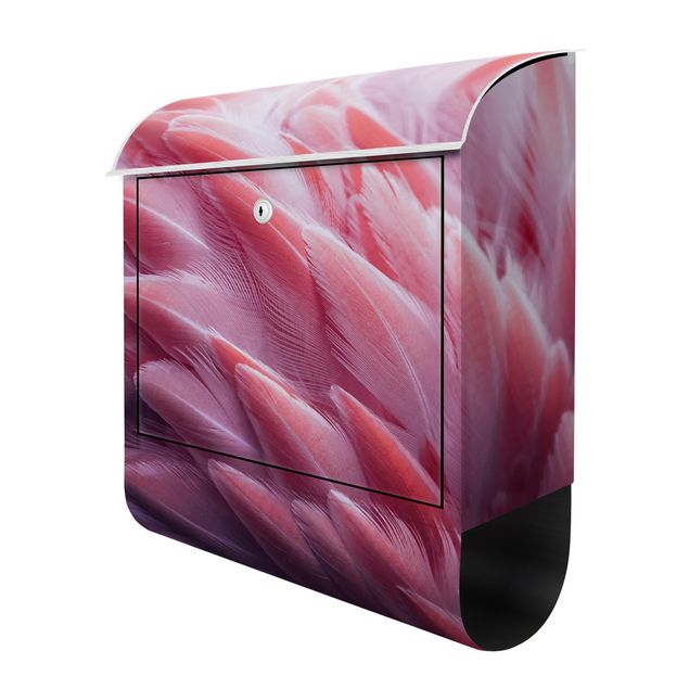 Briefkasten Design Flamingofedern Close-up