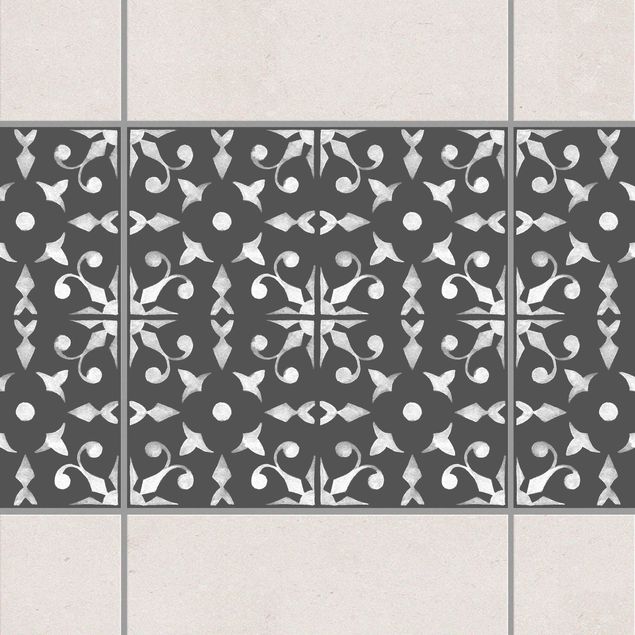 Fliesenfolie Muster Dunkelgrau Weiß Muster Serie No.06