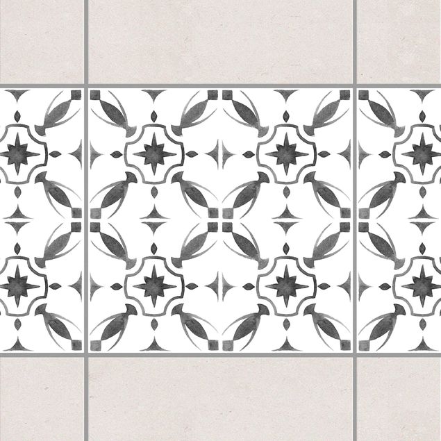 Fliesenaufkleber Muster Grau Weiß Muster Serie No.1