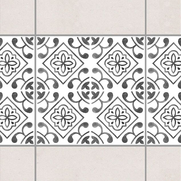 Fliesenaufkleber Muster Grau Weiß Muster Serie No.2