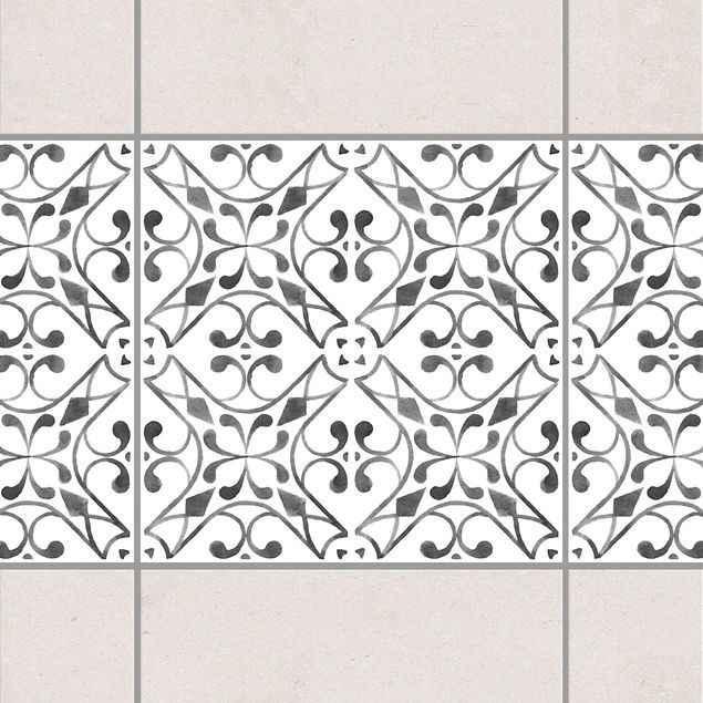 Fliesenaufkleber Muster Grau Weiß Muster Serie No.3