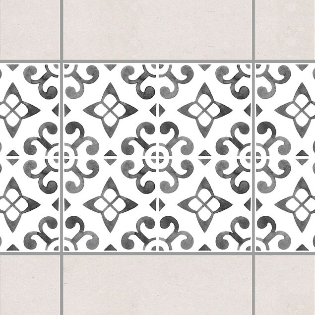 Fliesenfolie Muster Grau Weiß Muster Serie No.5