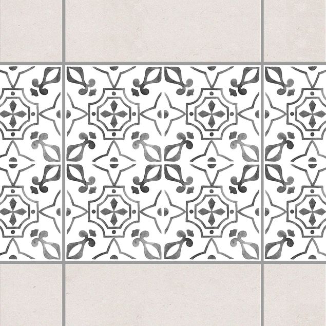 Fliesenfolie Muster Grau Weiß Muster Serie No.9