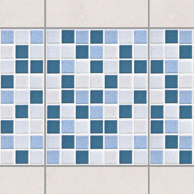 Fliesenaufkleber Muster Mosaikfliesen Blau Grau