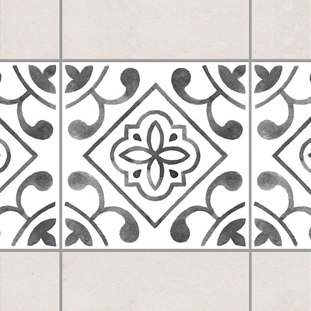 Fliesenaufkleber Muster Muster Grau Weiß Serie No.2
