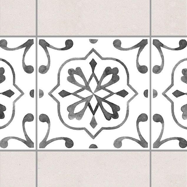 Fliesenaufkleber Muster Muster Grau Weiß Serie No.4