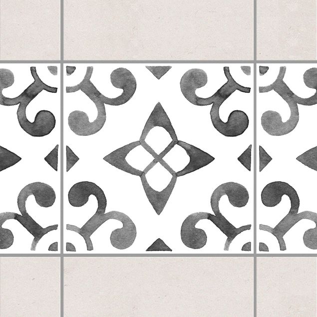 Fliesenaufkleber Muster Muster Grau Weiß Serie No.5