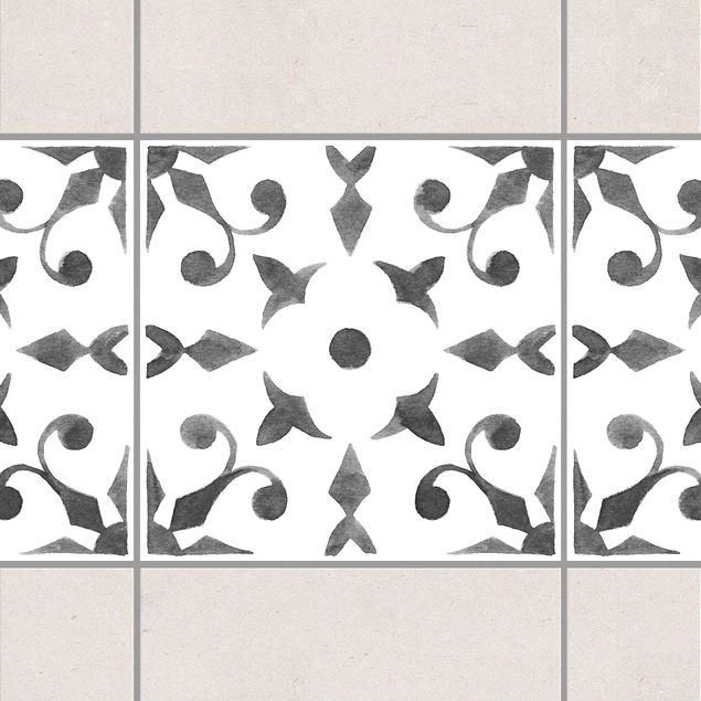 Fliesenaufkleber Muster Muster Grau Weiß Serie No.6